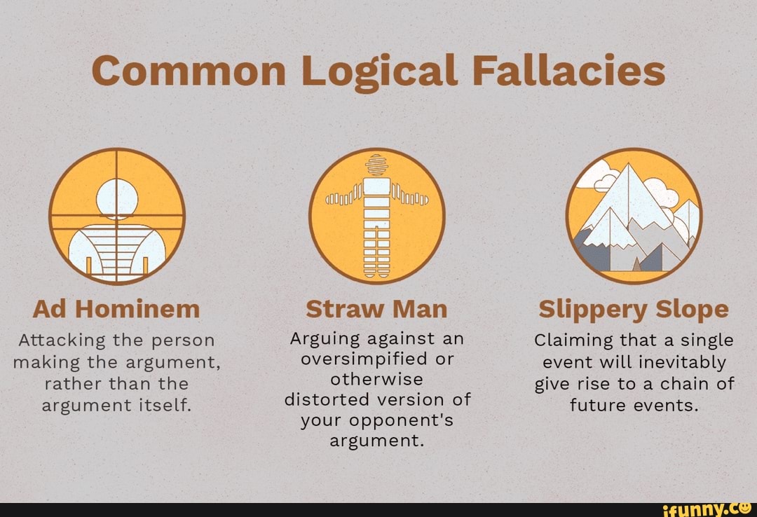 common-logical-fallacies-ad-hominem-straw-man-slippery-slope-attacking