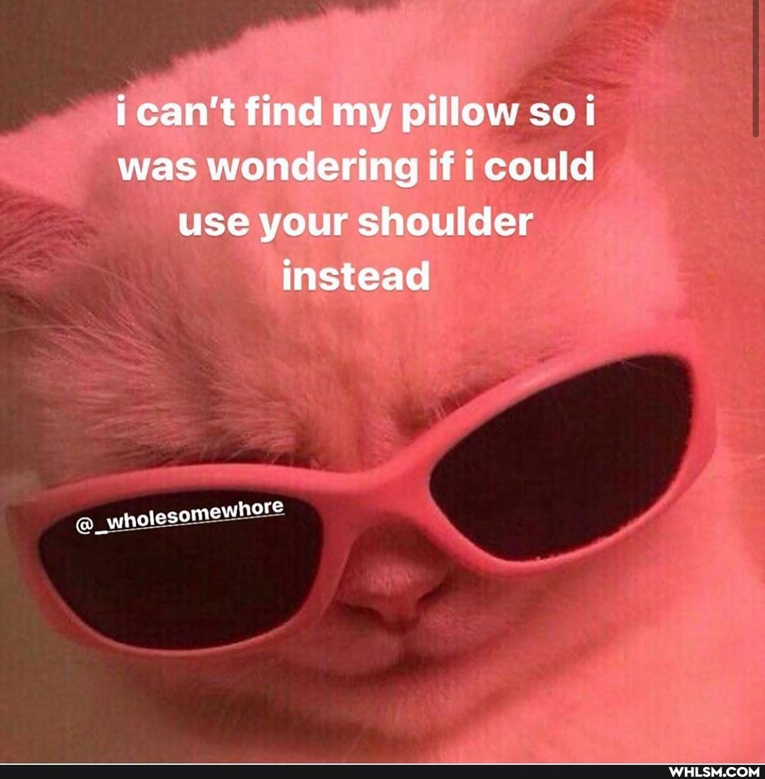 can't find my pillow so was wondering if i could use your shoulder instead
hore