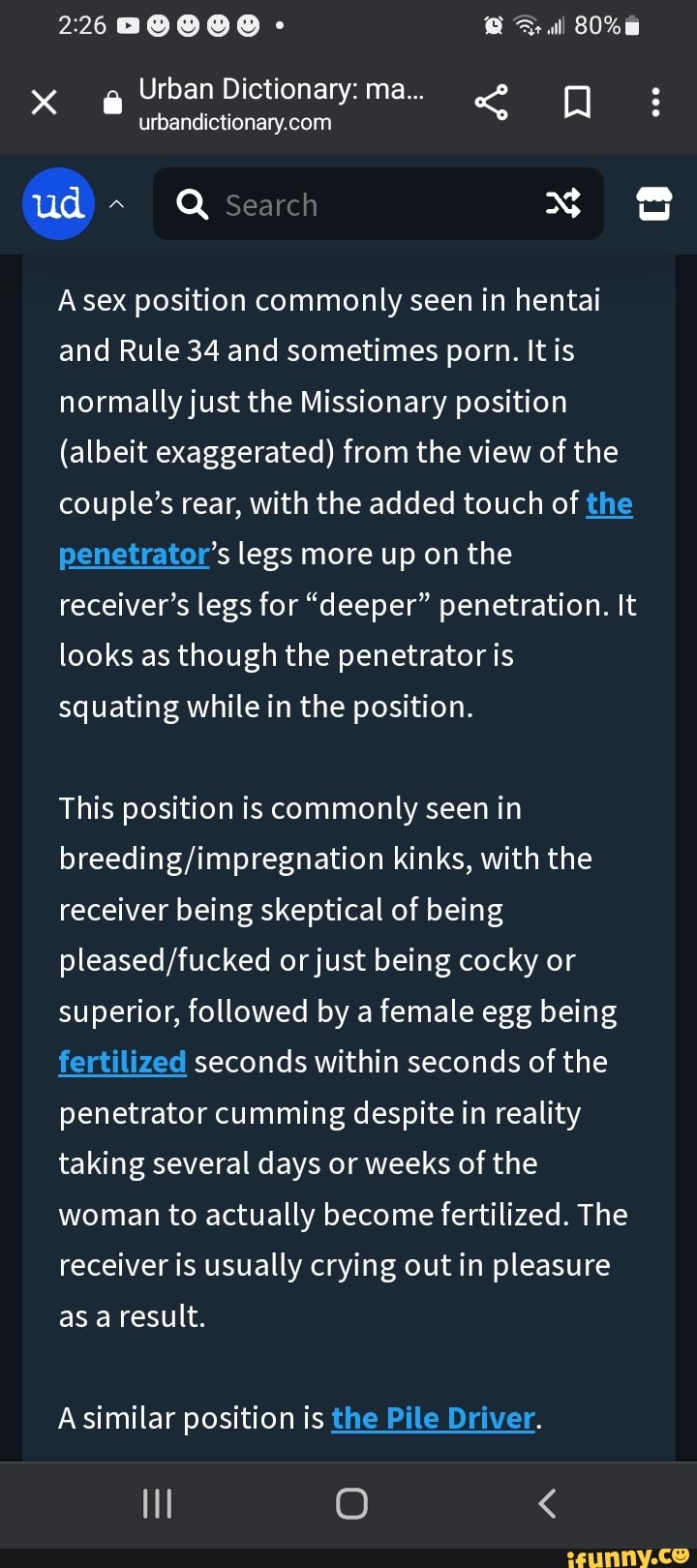 Fa xX Urban Dictionary: ma.. ud~ A sex position commonly seen in hentai and  Rule