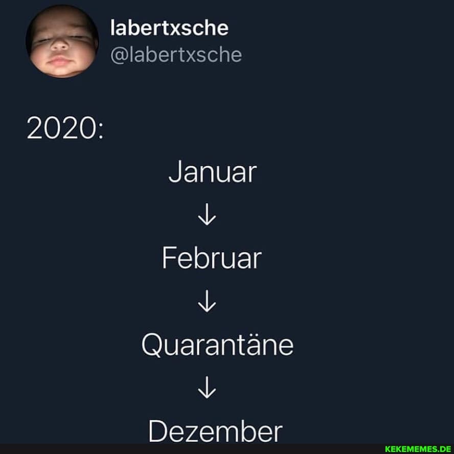 labertxsche
@labertxsche
AR
2020:
Januar
Februar
Quarantäne
Dezember