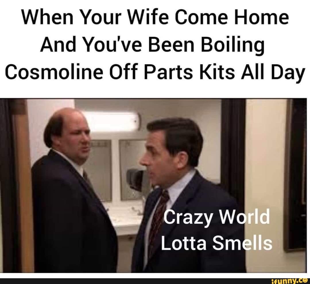 When Your Wife Come Home
And You've Been Boiling
Cosmoline Off Parts Kits All Day
WW
if
Lotta Sm