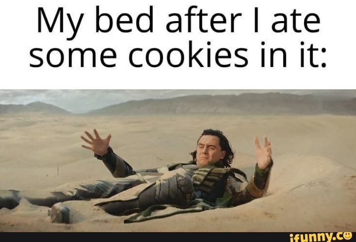 My bed after I ate some cookies in it: