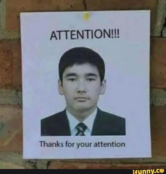ATTENTION!!!
Thanks for your attention