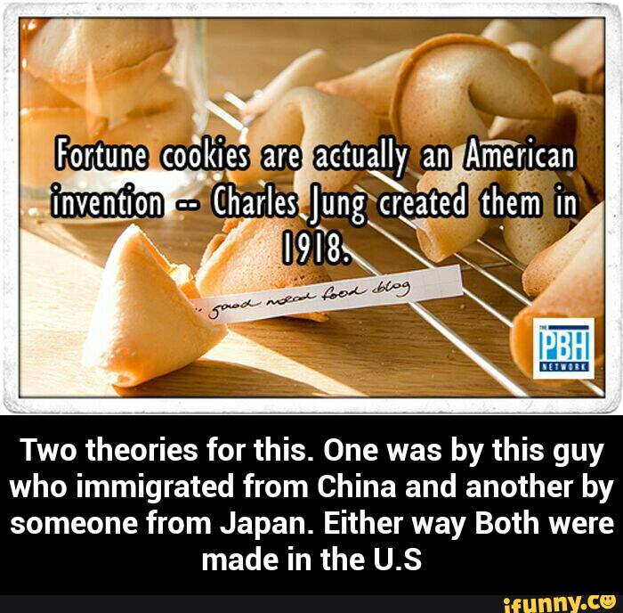 Two theories for this. One was by this guy
who immigrated from China and another by
someone from Japan. Either way Both were
made in the U.S - Two theories for this. One was by this guy who immigrated from China and another by someone from Japan. Either way Both were made in the U.S