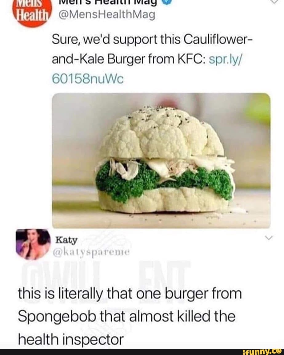 MensHealthMag Sure, we'd support this Cauliflower andKale Burger