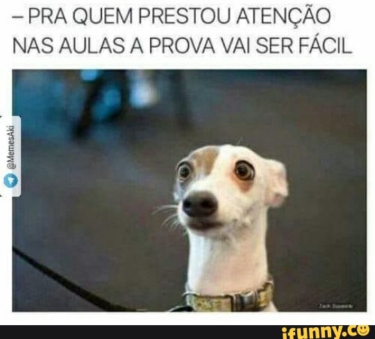 PRA QUEM PRESTOU ATENÇÃO
NAS AULAS A PROVA VAI SER FÁCIL