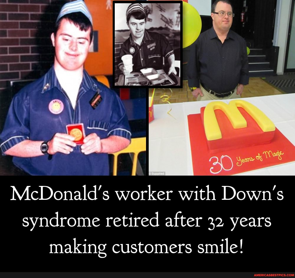 Mcdonalds Worker With Downs Syndrome Retired After 32 Years Making Customers Smile America 3983