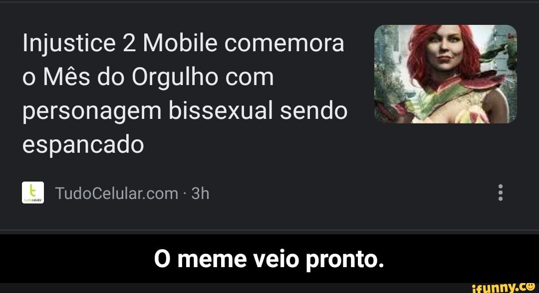Injustice 2 Mobile comemora o Mês do Orgulho com personagem bissexual sendo espancado
O meme veio pronto. - O meme veio pronto.