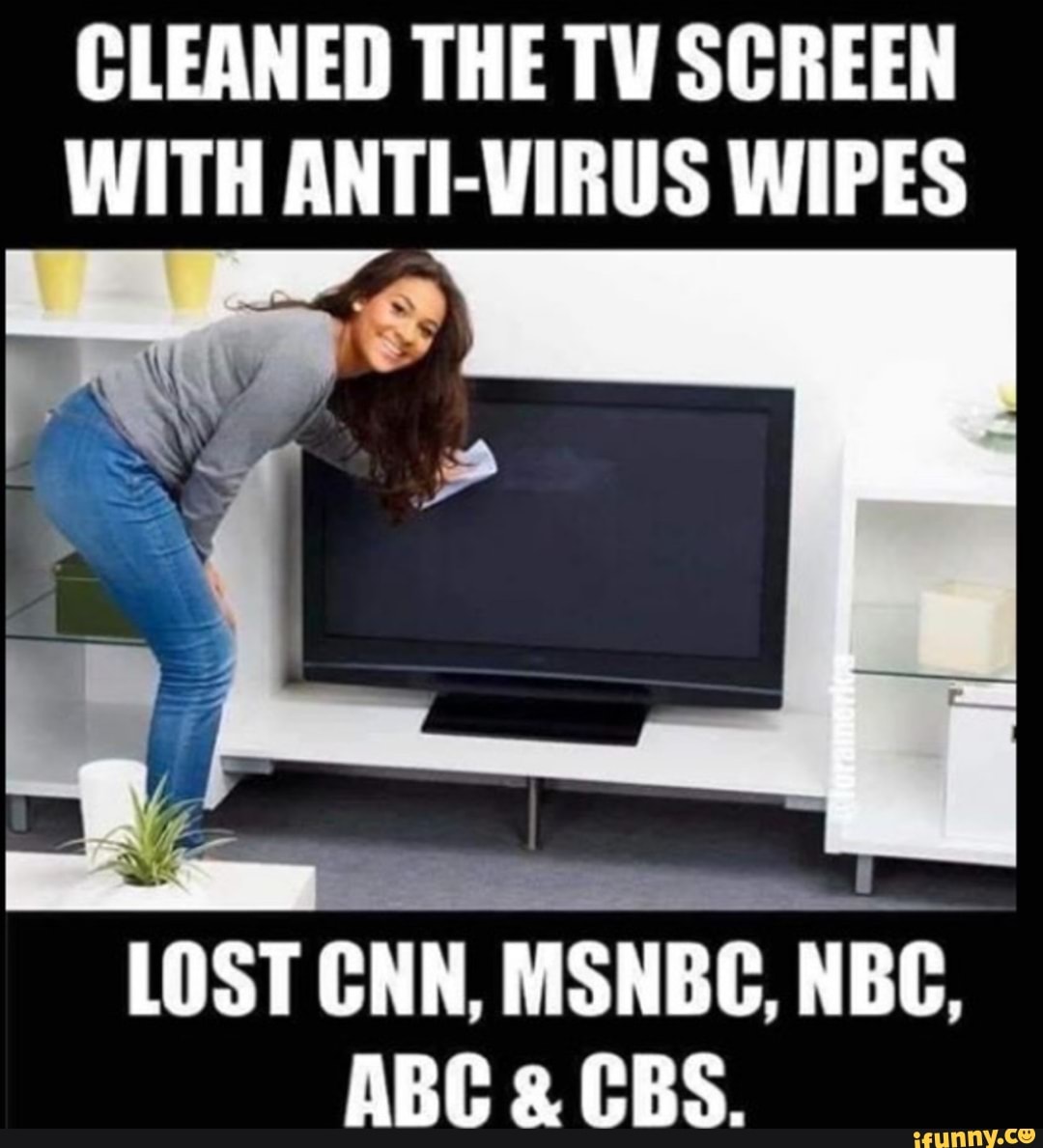 CLEANED THE TV SCREEN WITH ANTIVIRUS WIPES LOST CNN, MSNBC, NBC, ABC