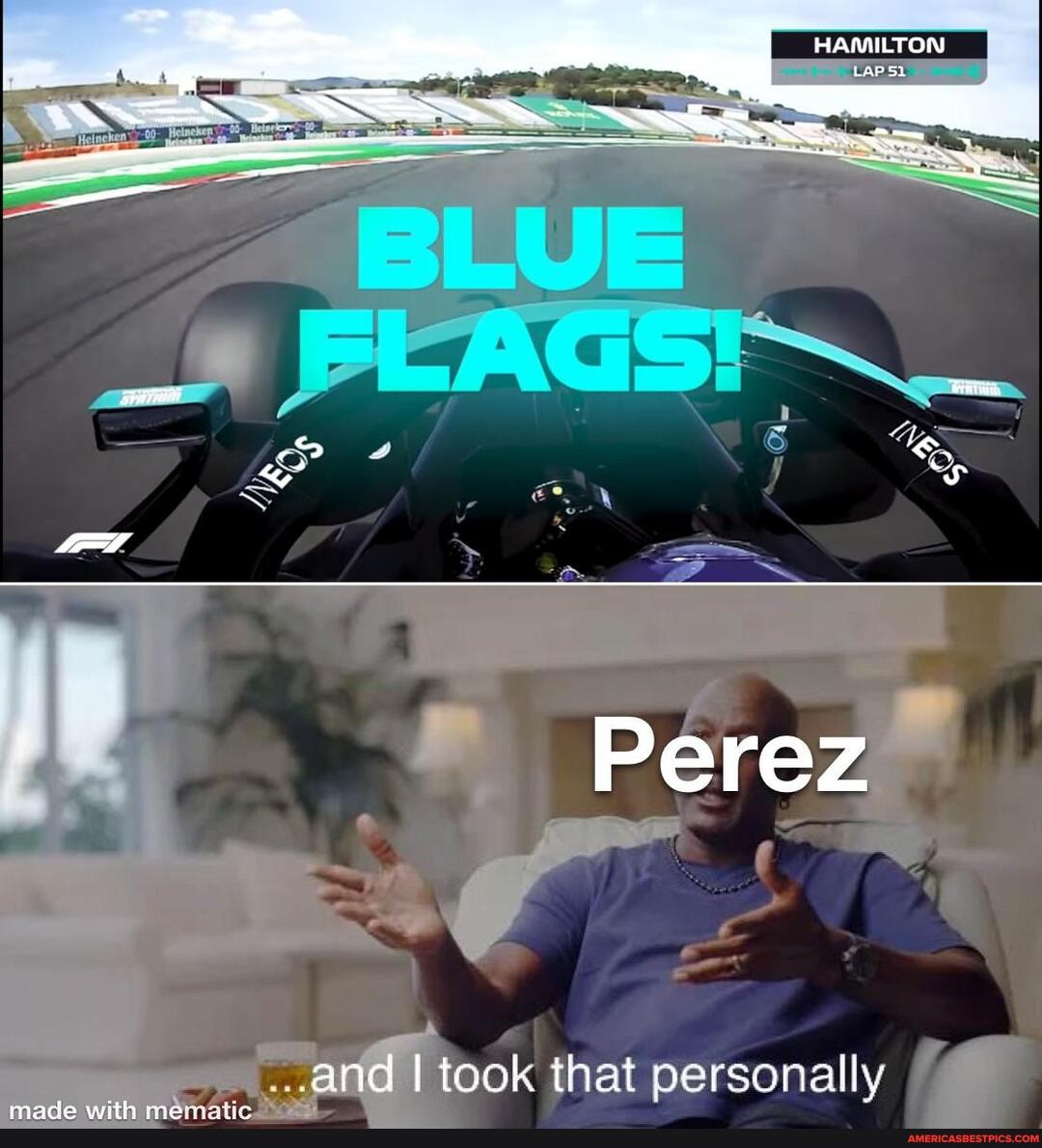 HAMILTON
LAP
Perez
and took that personally