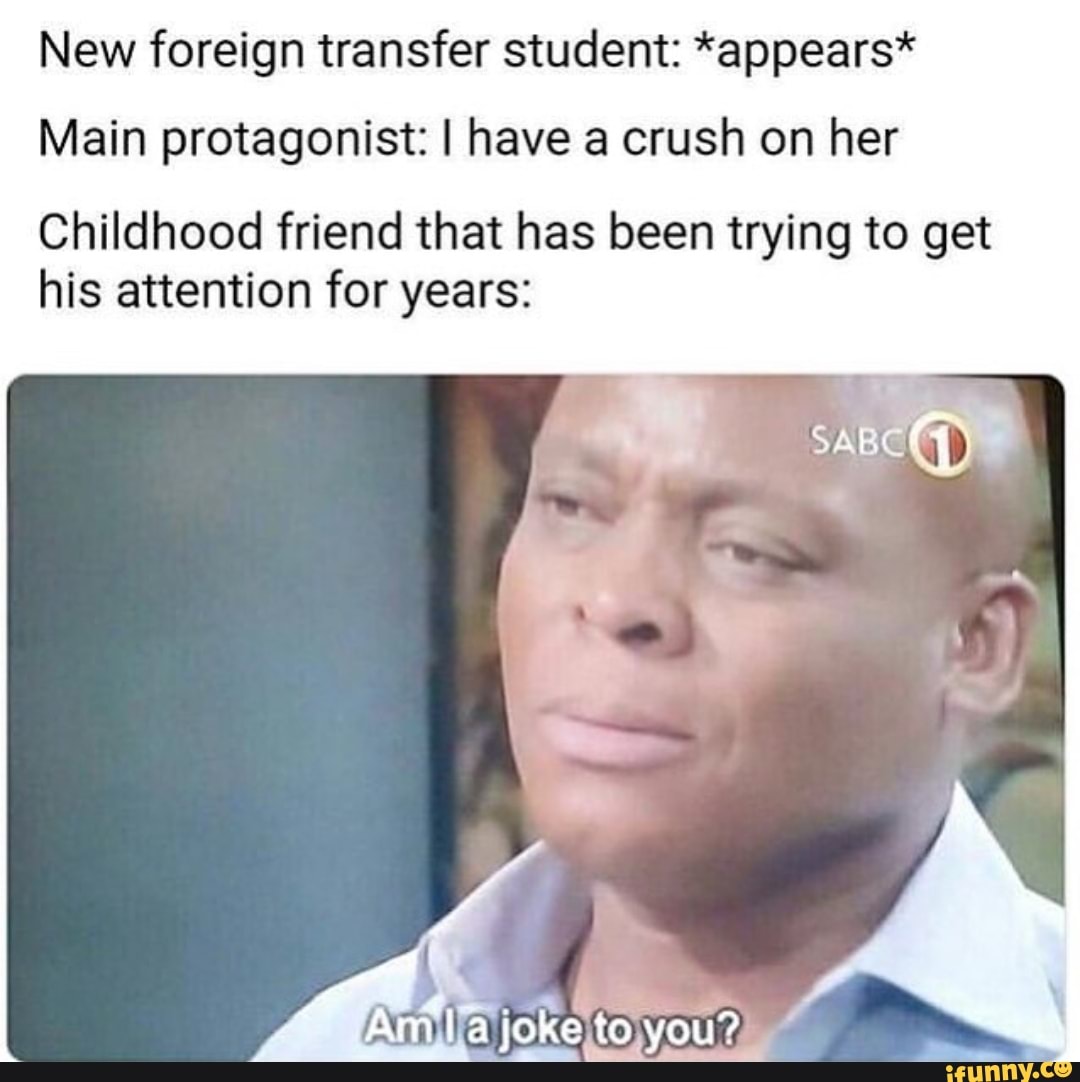 New foreign transfer student: *appears* Main protagonist: I have a ...