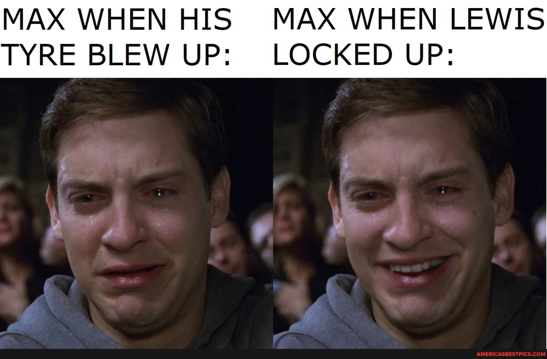 MAX WHEN HIS MAX WHEN LEWIS TYRE BLEW UP: LOCKED UP:
