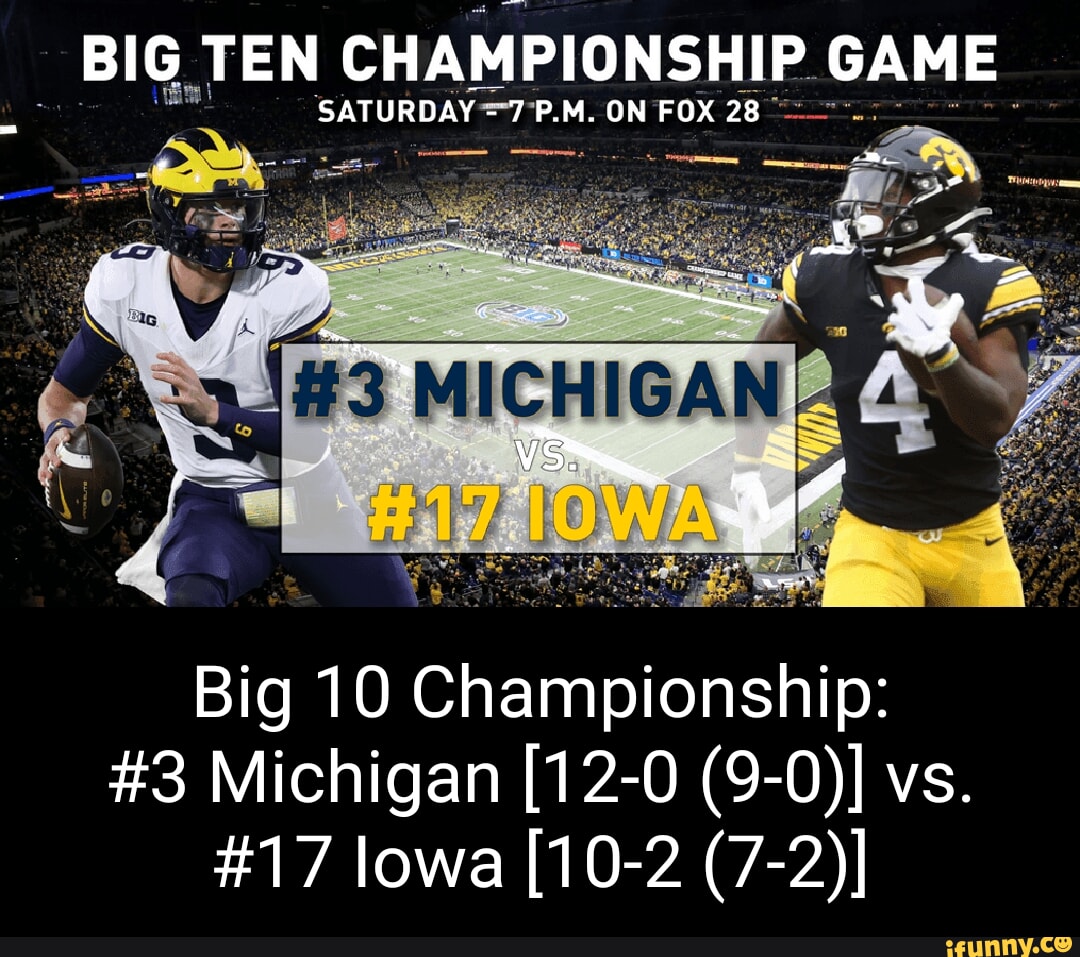 BIG TEN CHAMPIONSHIP GAME SATURDAY 7 P.M. ON FOX 28 Big 10