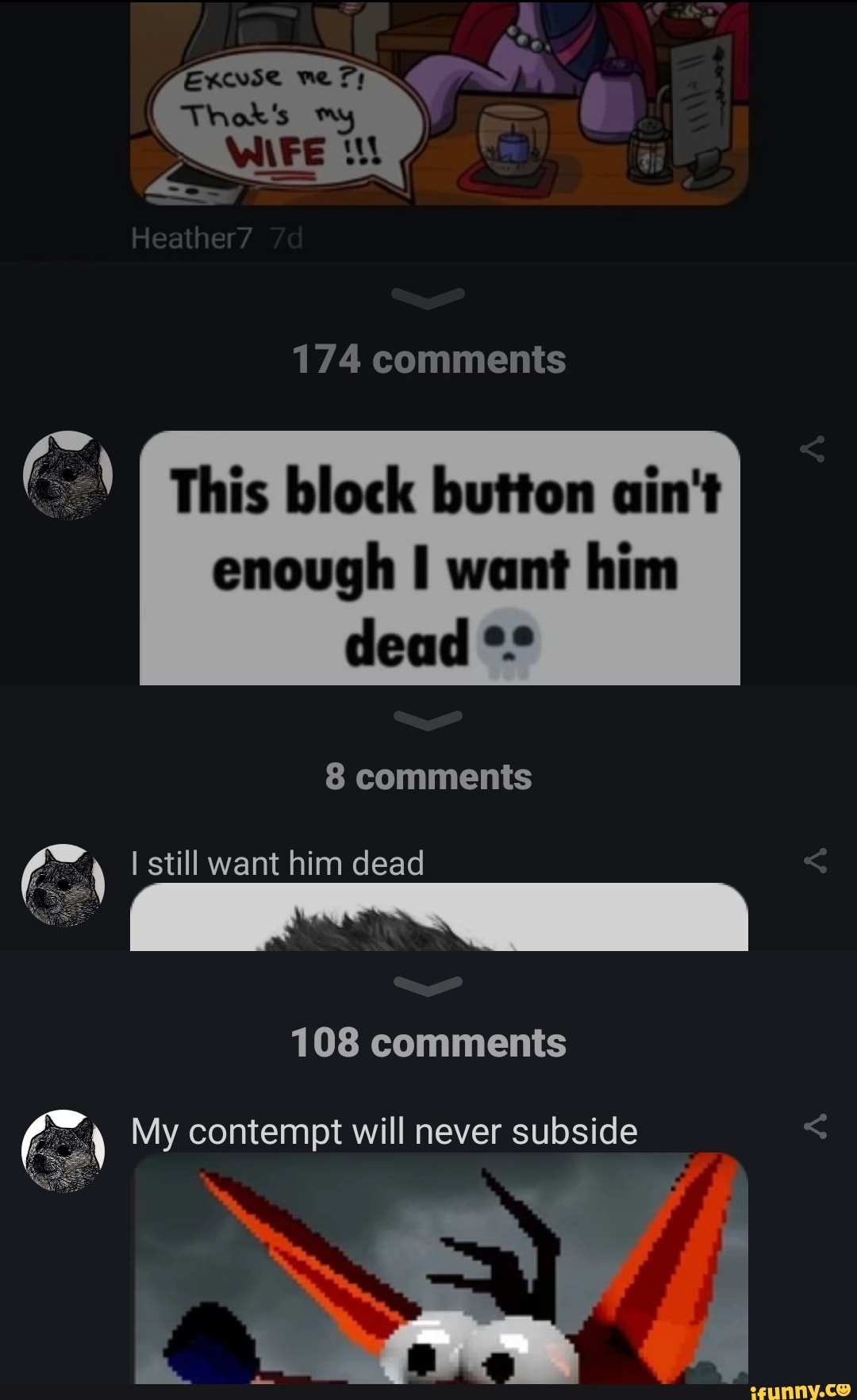 174 comments This block button ain't enough want him dead 8 comments ...
