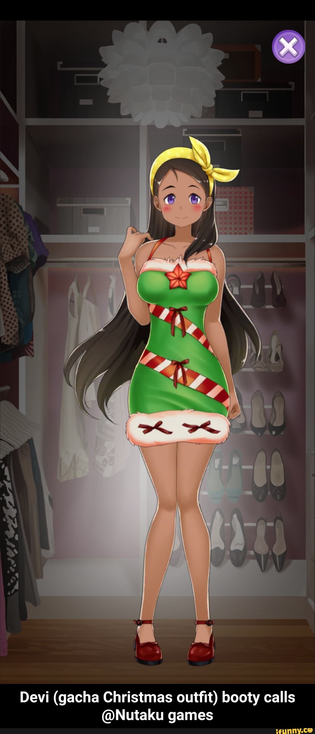 Devi (gacha Christmas outfit) booty calls @Nutaku games.