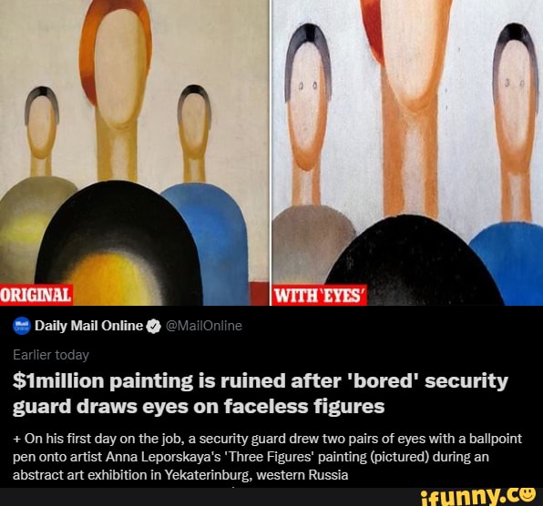 security guard faceless painting