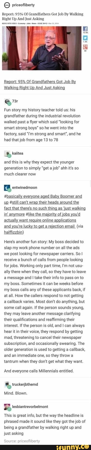Report: 95% Of Grandfathers Got Job By Walking Right Up And Just Asking ...