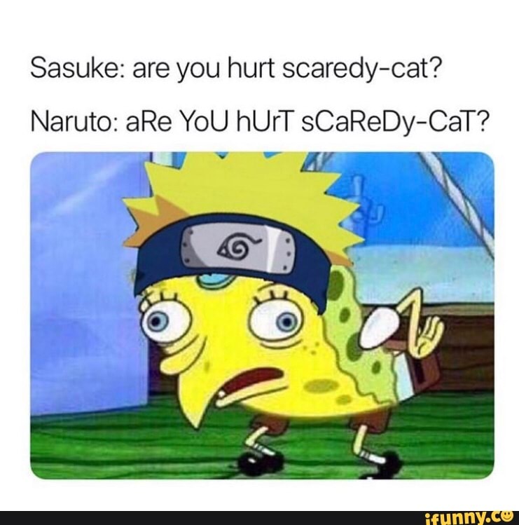 are you hurt scaredy cat? 🥶 #anime #naruto #sasuke #scaredcat