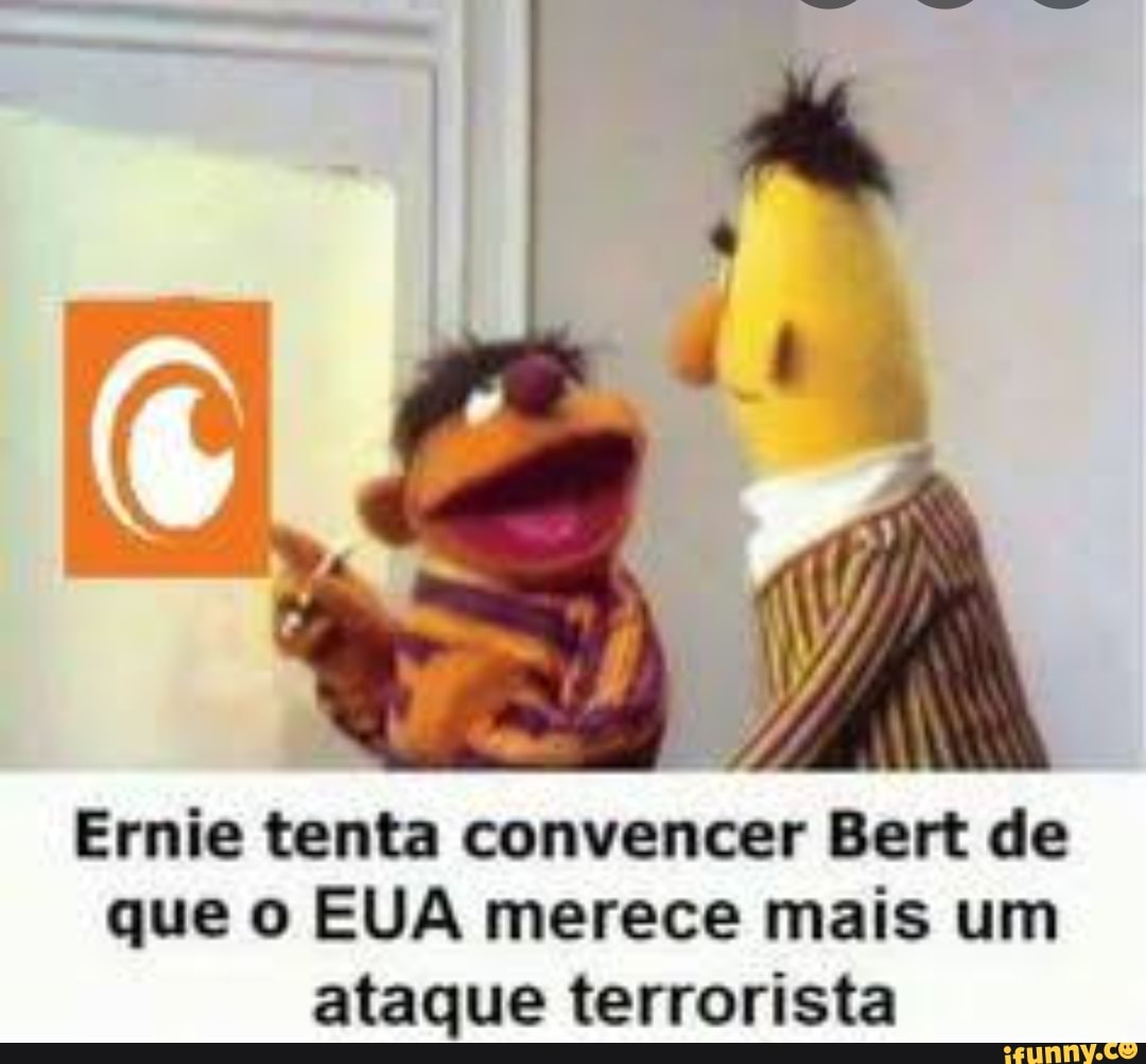 Ernie tenta convencer Bert de que o EUA merece mais um ataque terrorista
