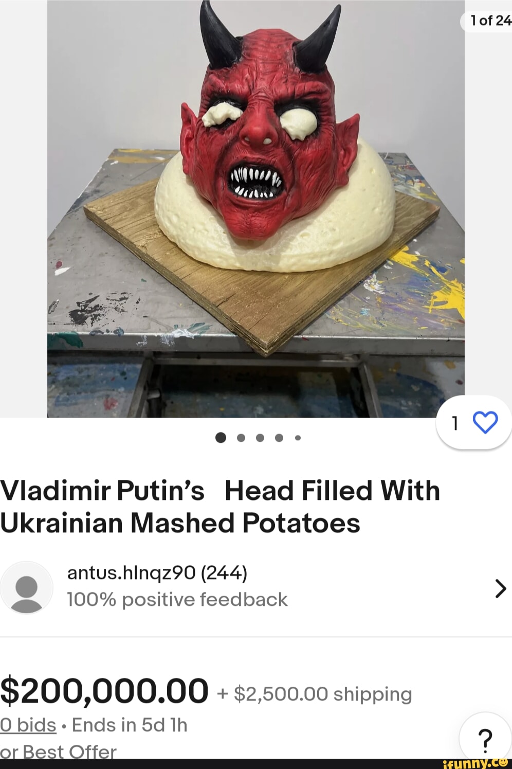 Viadimir Putin's Head Filled With Ukrainian Mashed Potatoes antus ...