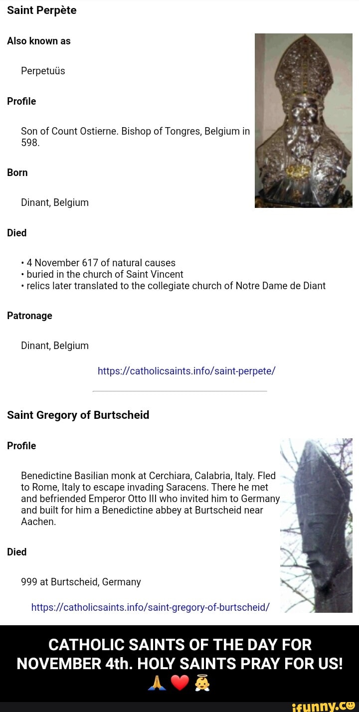 Perpet Saint Perpete Also known as Perpetutis Profile Son of Count Ostierne ...