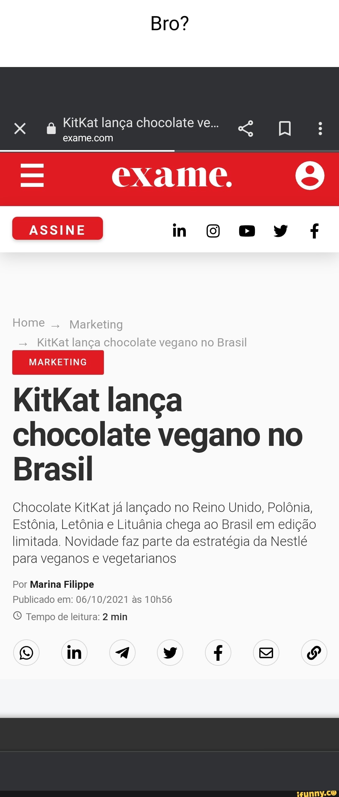 Bro A Kitkat Lanca Chocolate Ve Exame S No Yv F Assine Home Marketing Kitkat Lanca