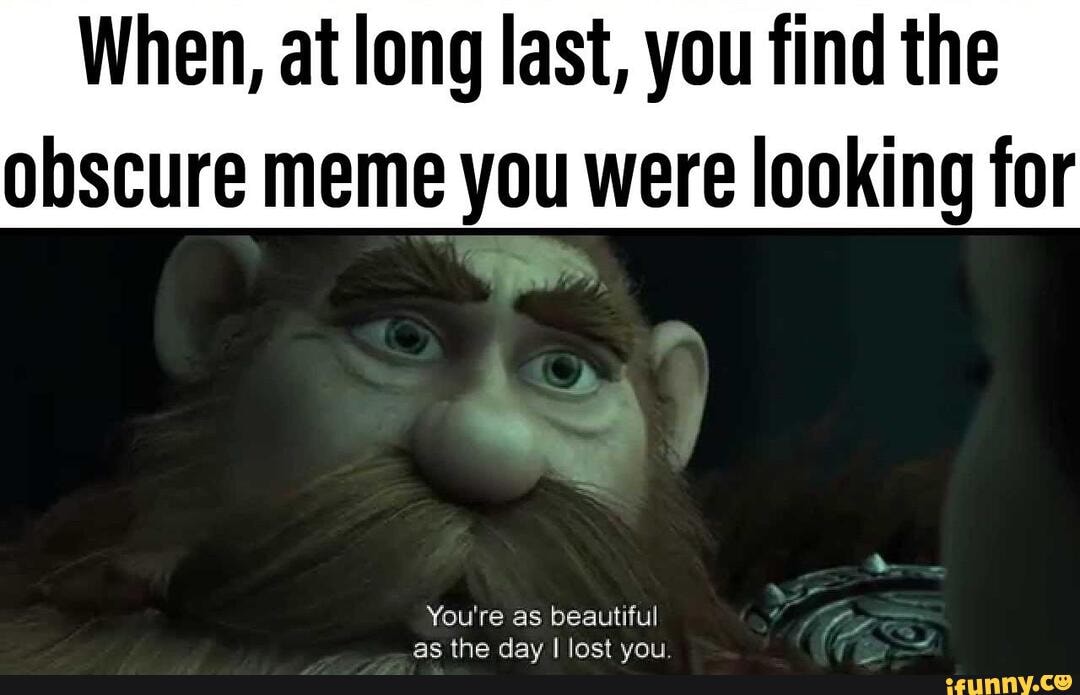 You Re As Beautiful As The Day I Lost You When, at long last, you find the obscure meme you were looking for You