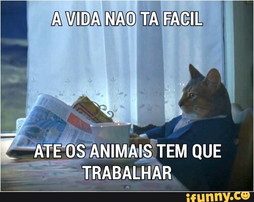 PANVIDAINAO) TA FACIL
NIMAIS'TEM QUE
TRABALHAR