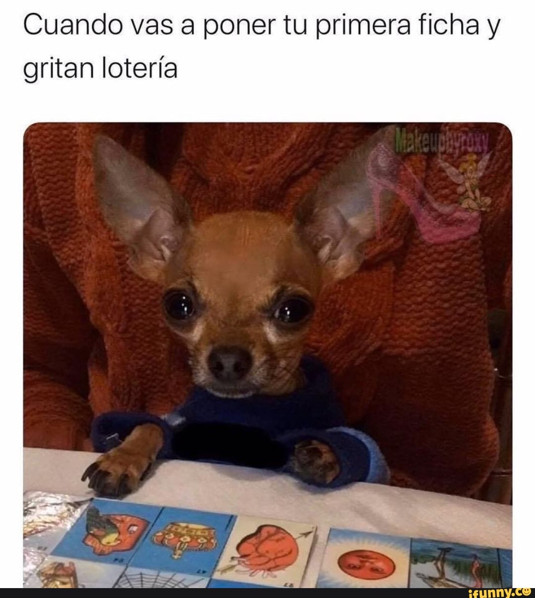 Cuando vas a poner tu primera ficha y
gritan loteria