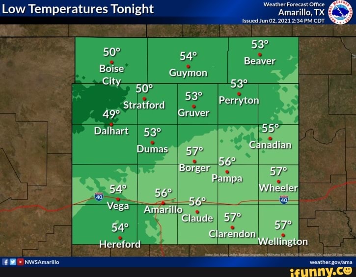 Weather Forecast Office Low Temperatures Tonight Amarillo, TX Boise