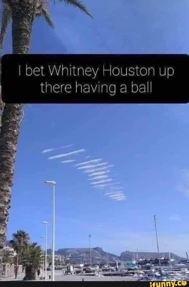 I bet Whitney Houston up there having a ball