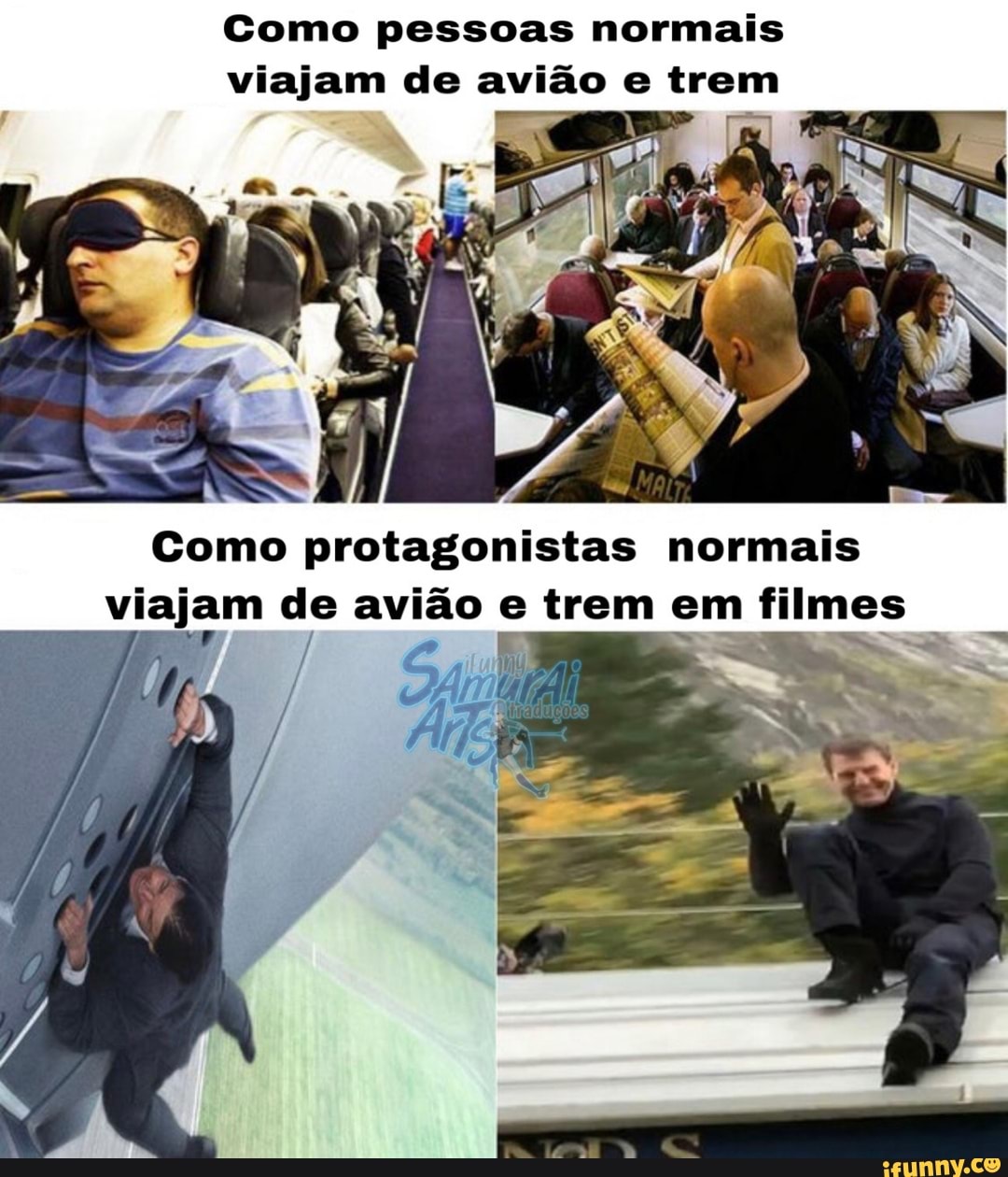 Como pessoas normais viajam de avião e trem
Como protagonistas normais
viajam de avião e trem em filmes