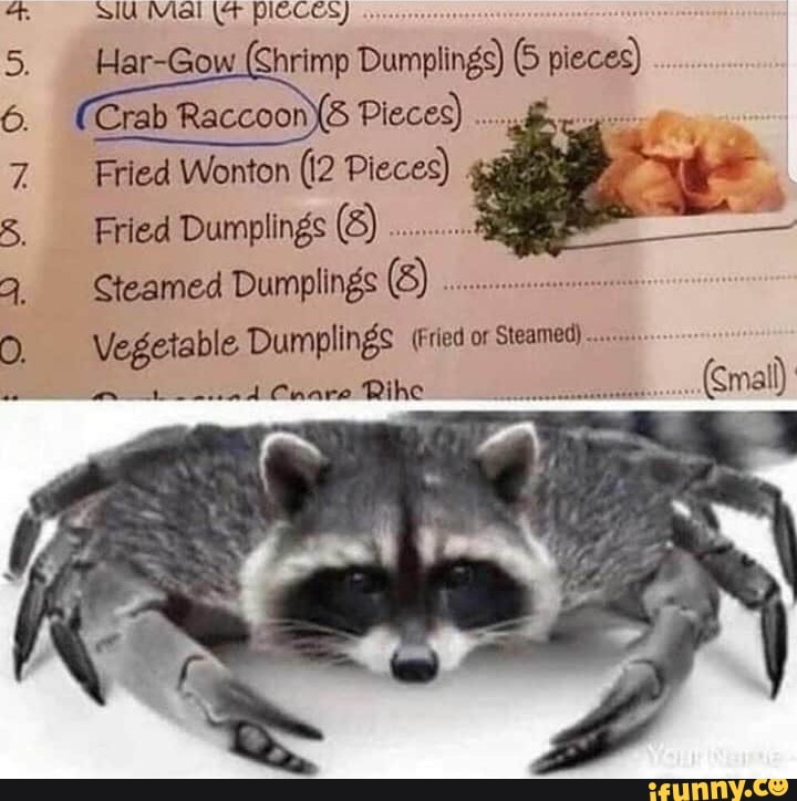 SIU Mal PlOCOS)
Dumplings) 6 pieces)
Crab Raccoon\ Pieces)
Fried Wonton (2 Pieces)
Fried Dumplings (6)
Steamed Dumplings
Vegetable Dumplings (ried or Steamed)...
Cuare Rihe