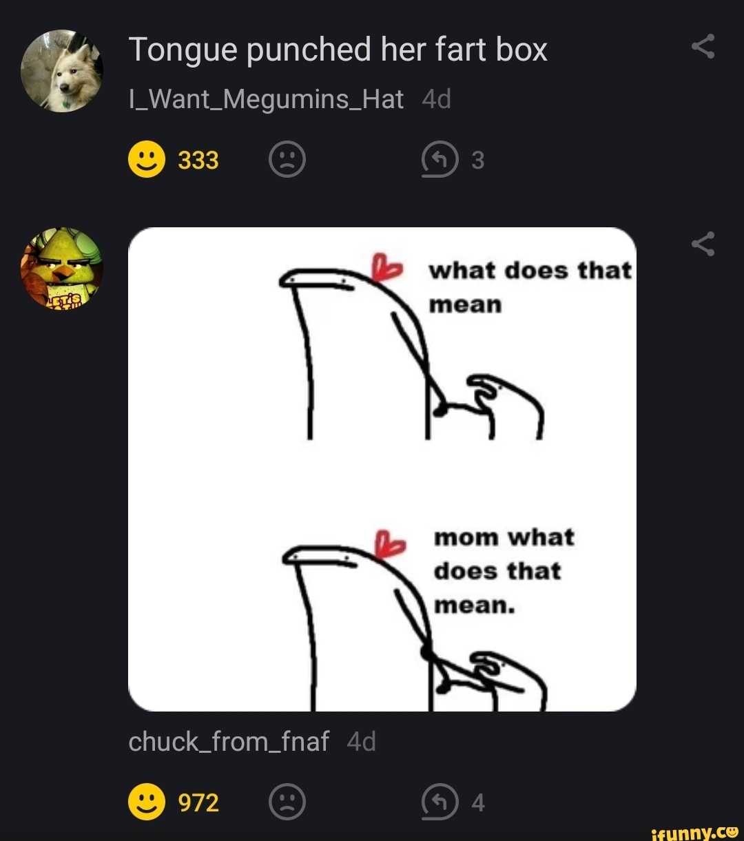 Tongue punched her fart box what does chat I_Want_Megumins_Hat 333 mom