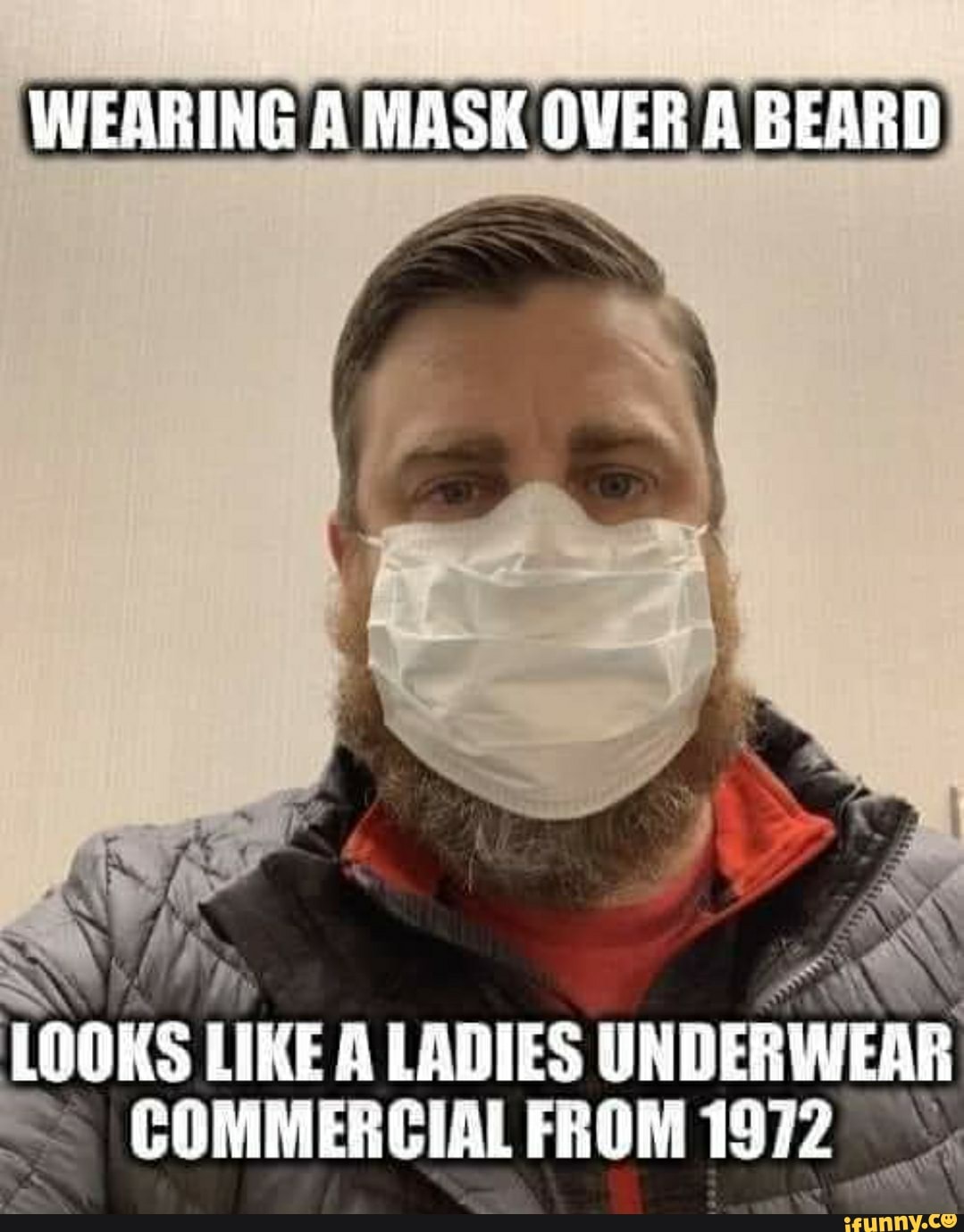 WEARING MASH OVER A BEARD
LOORS LIRE A LABIES UNDERWEAR COMMERCIAL FROM 1872