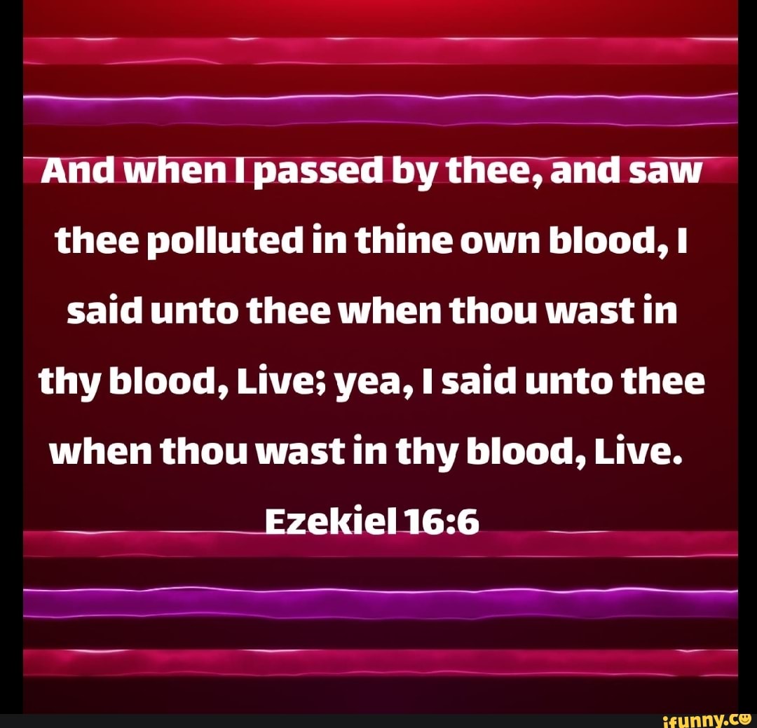 And when passed by thee, and saw thee polluted in thine own blood, I ...