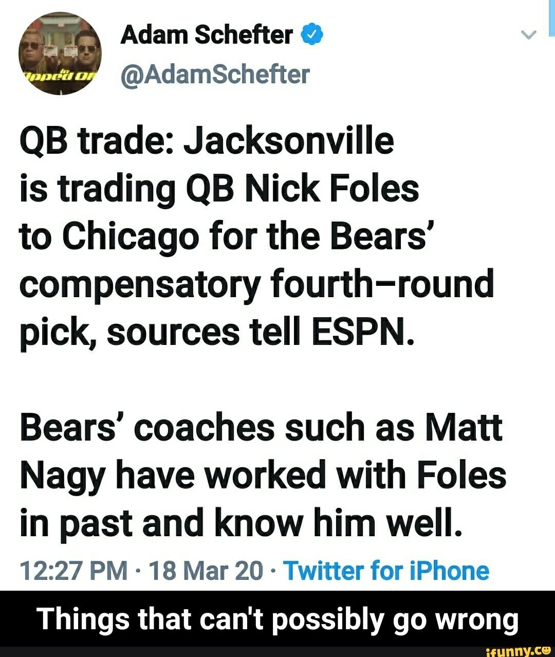 Y a Adam Schefter QB trade Jacksonville is trading QB Nick Foles to