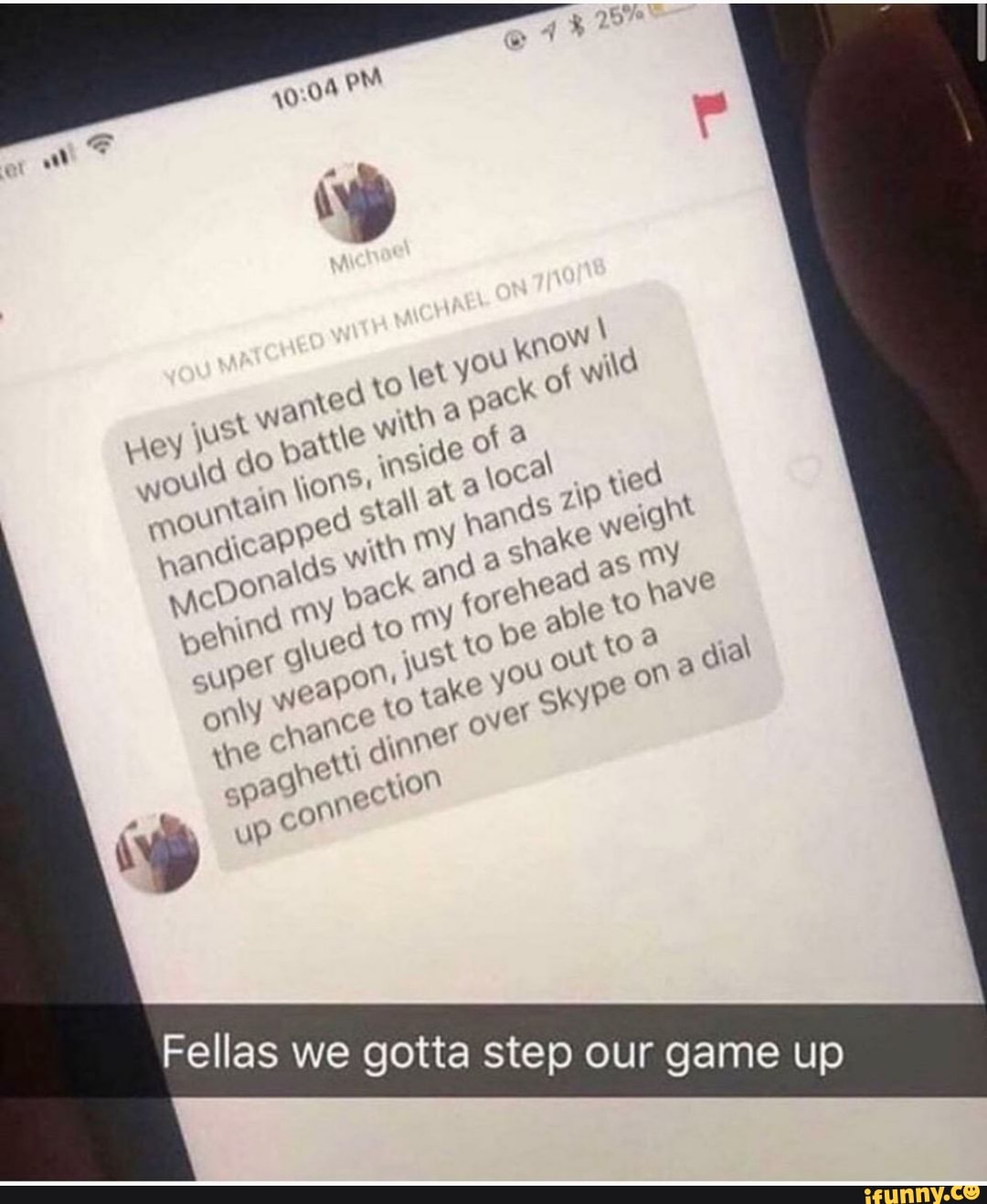 Fellas we gotta step our game up