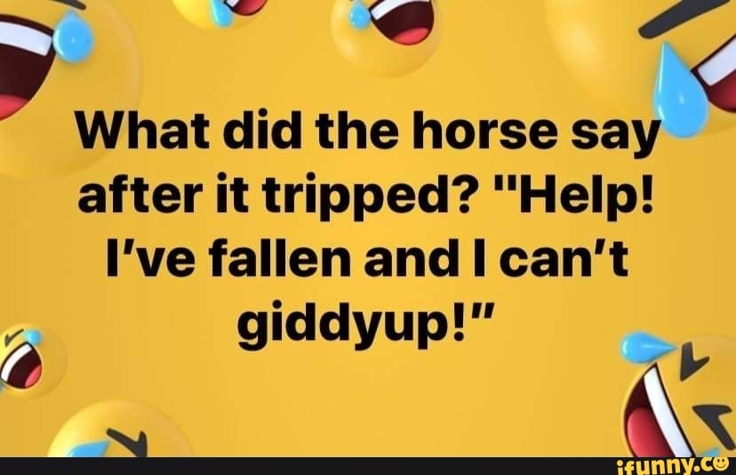 Mill What did the horse say after it tripped? "Help! I've fallen and