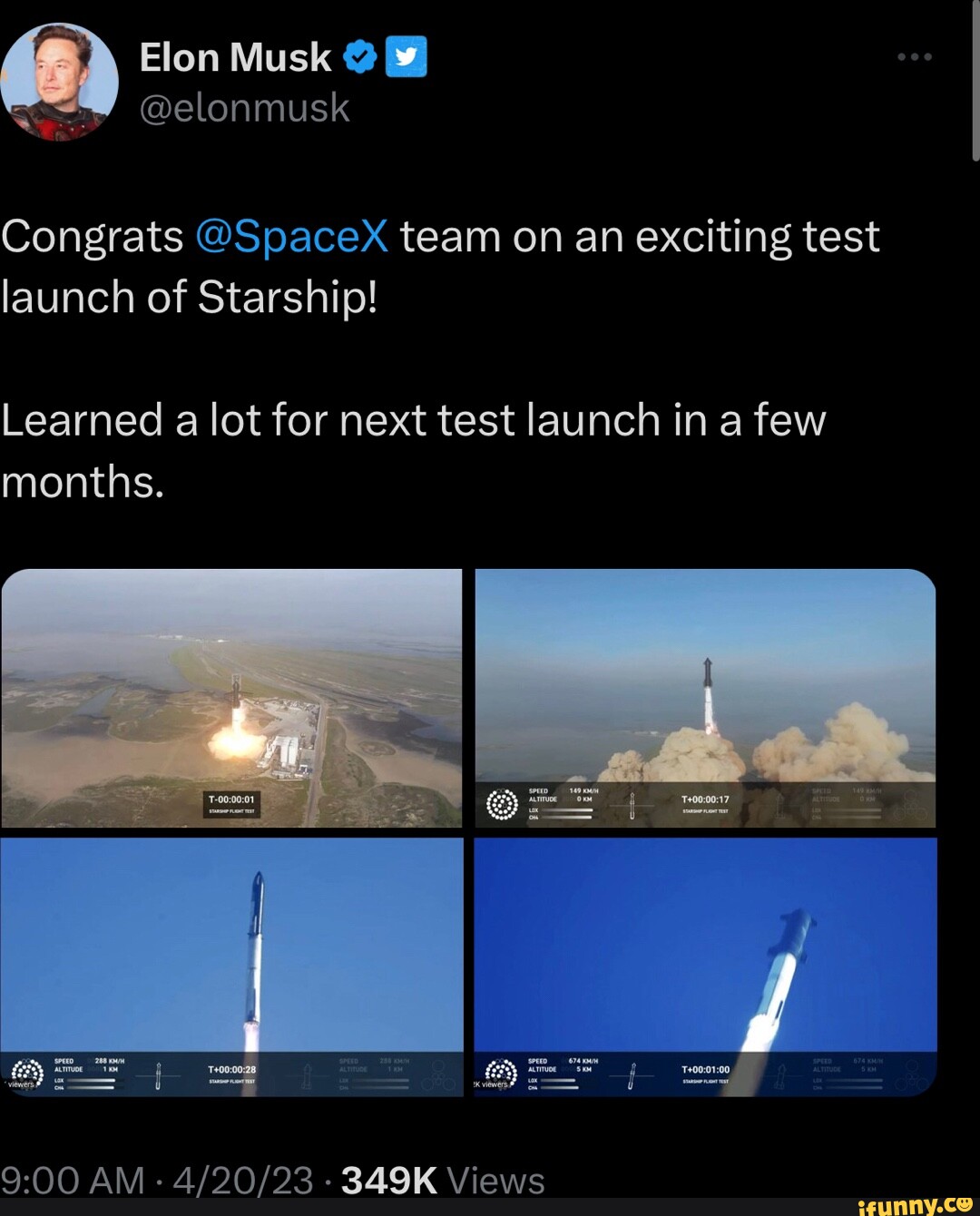 Elon Musk Congrats @SpaceX Team On An Exciting Test Launch Of Starship ...