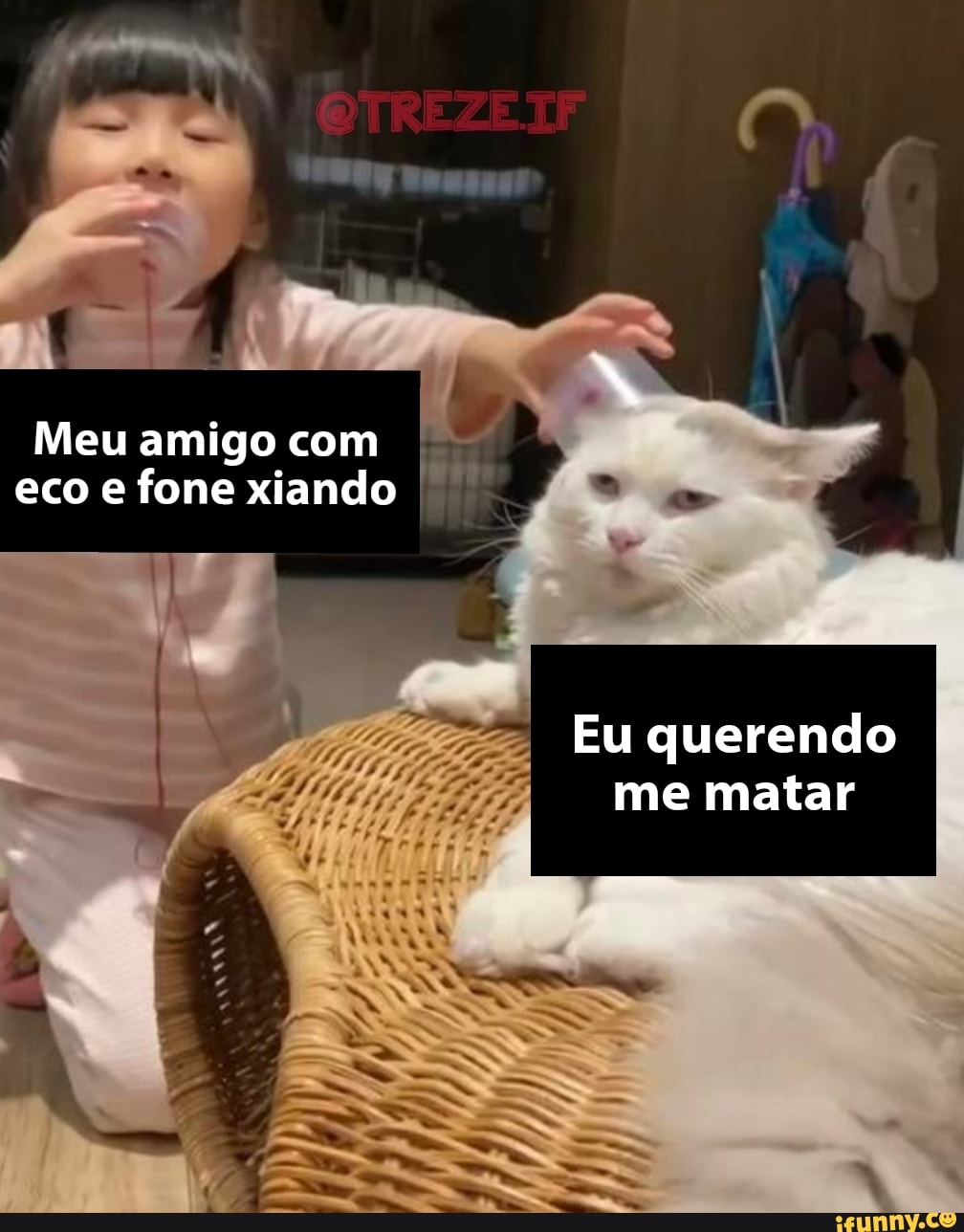 Meu amigo com
eco e fone siando
Eu querendo me matar
ES