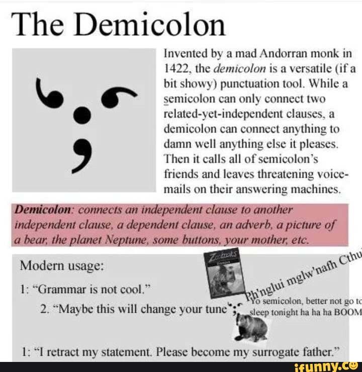 Semicolon memes. Best Collection of funny Semicolon pictures on iFunny