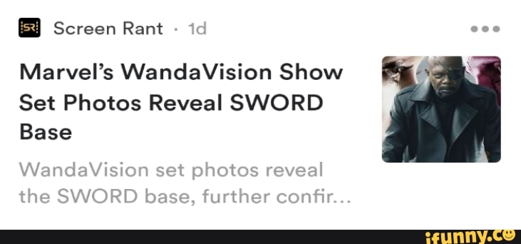 Screen Rant Marvel's WandaVision Show Set Photos Reveal SWORD Base - iFunny