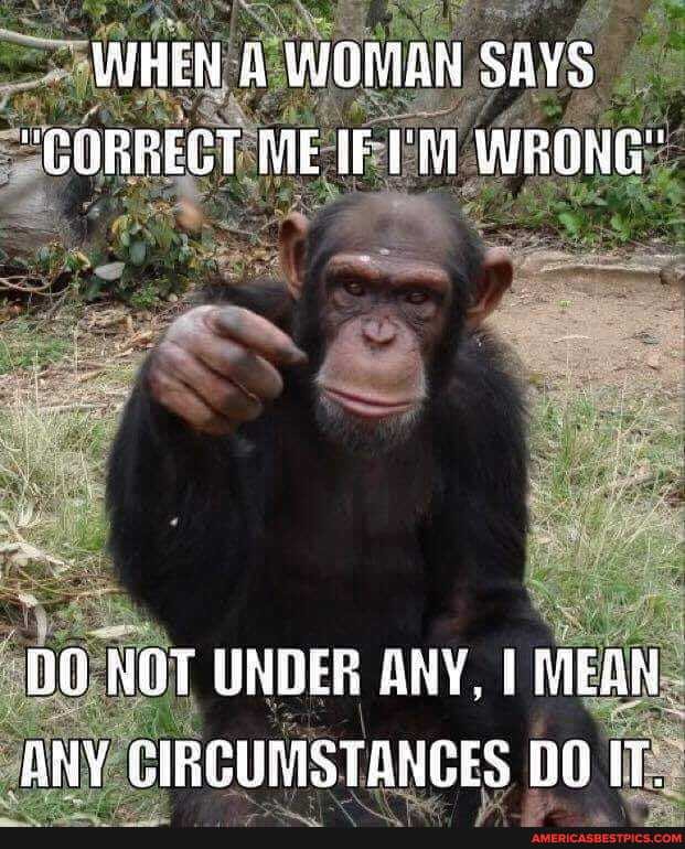 WHEN A WOMAN SAYS
"COBRECT ME WRONG"
DO NOT UNDER ANY, I MEAN ANY GIRGUMSTANCES IT.