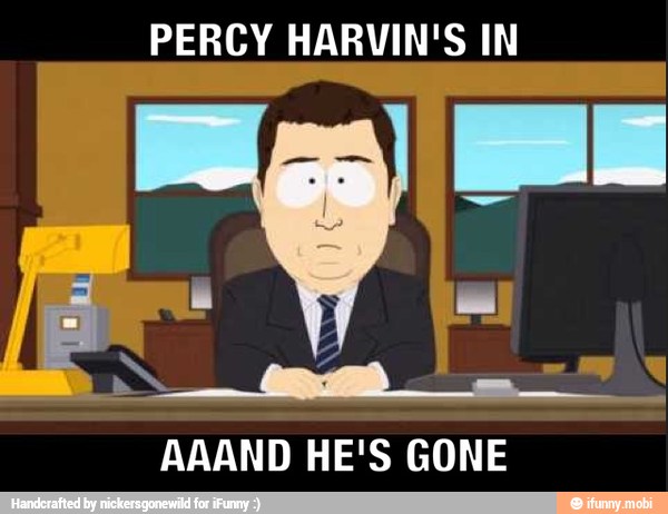 PERCY HARVIN'S IN
AAAND HE'S GONE