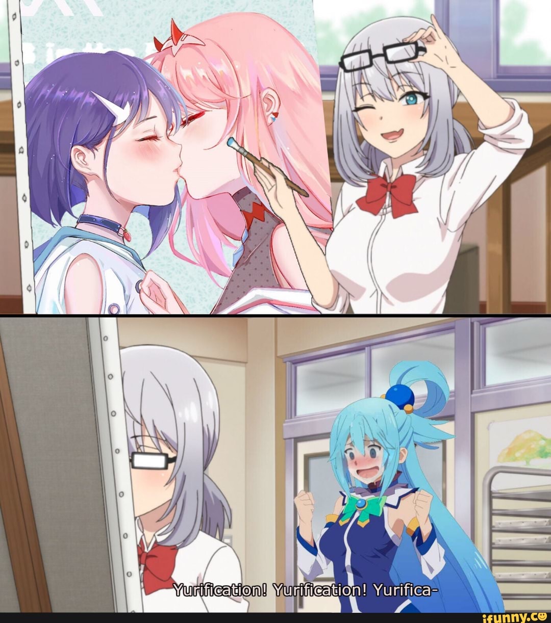 darlinginthefranxx, magicalsempai, konosuba, <b>yuri</b>, art, weeb, weebshit, wee...