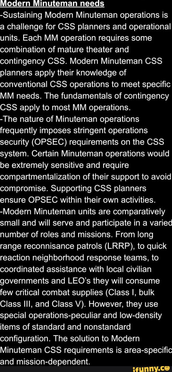 Modern Minuteman needs -Sustaining Modern Minuteman operations is a ...