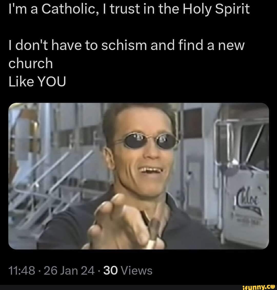 I'm a Catholic, I trust in the Holy Spirit I don't have to schism and ...