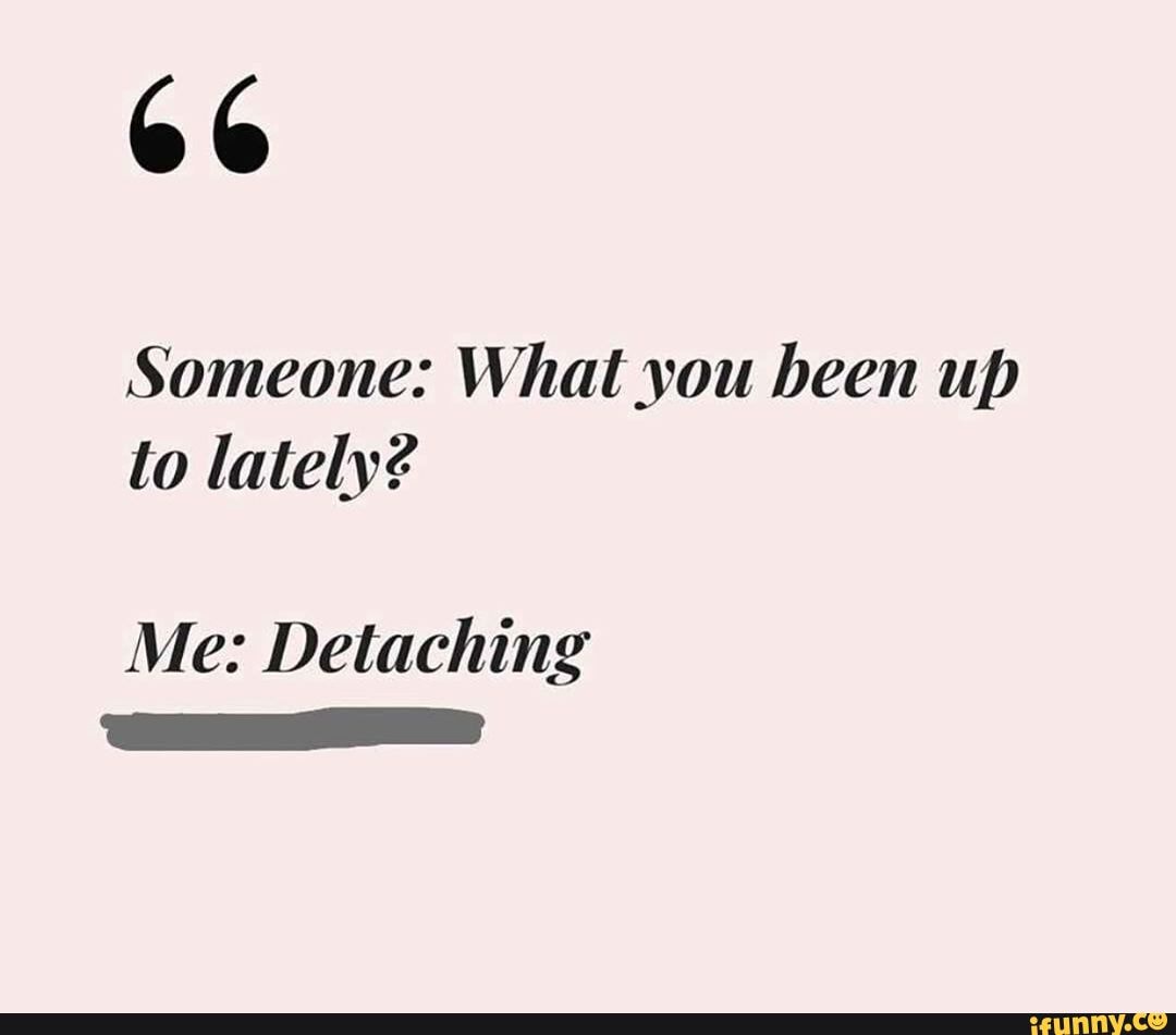 Someone What You Been Up To Lately Me Detaching Ifunny