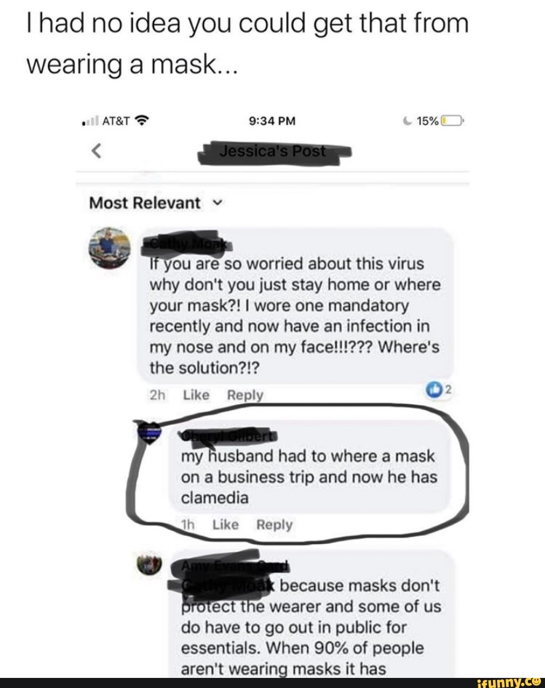 I had no idea you could get that from wearing a mask... on are so